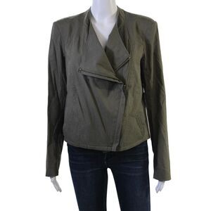 Helmut Women Biker Motorcycle Jacket Green Cotton Blend Long Sleeve Size L